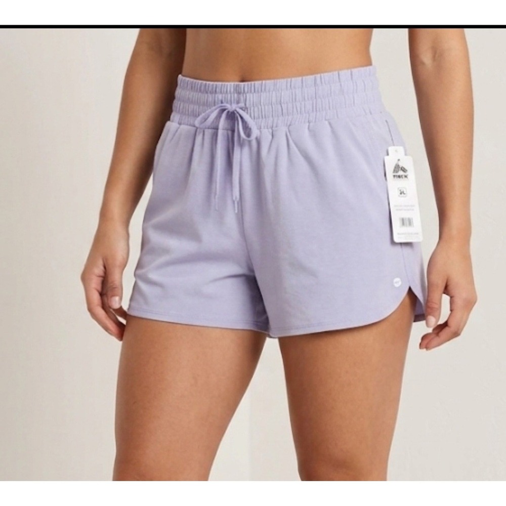 RBX Women's Athletic Shorts Light PurplSolid Drawstring Pockets Size XL